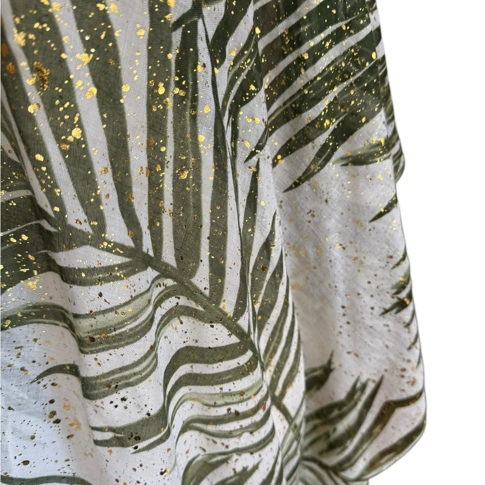 Simply Noelle Palm Leaf Semi-Sheer‎ Swim Coverup